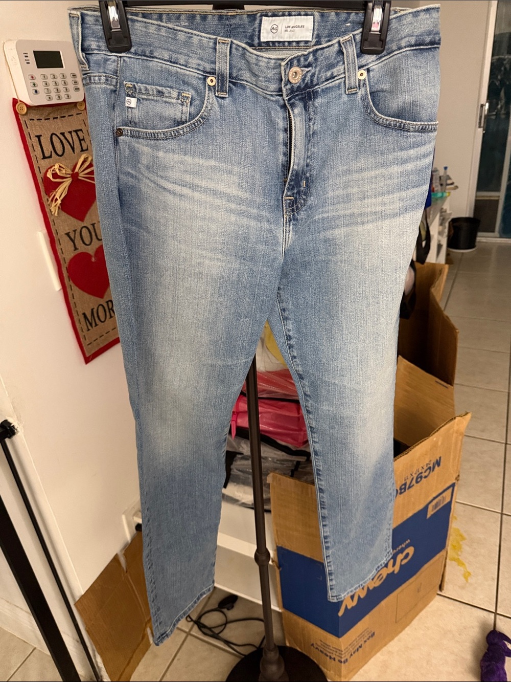 Ag Adriano Goldschmied Light Blue Slim Men's Jeans